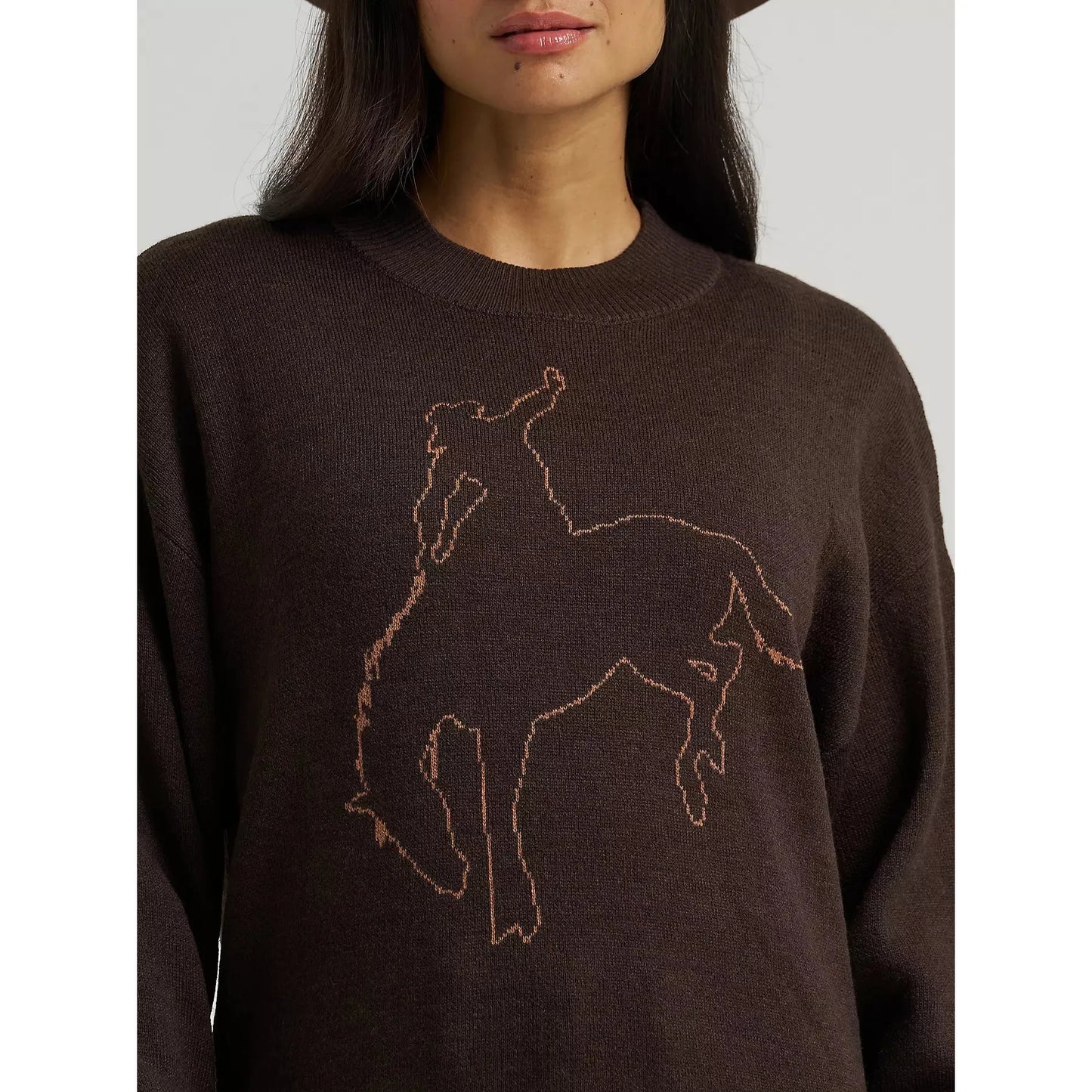 Wrangler Women's Long Sleeve Canyon Horse Sweater - Brown