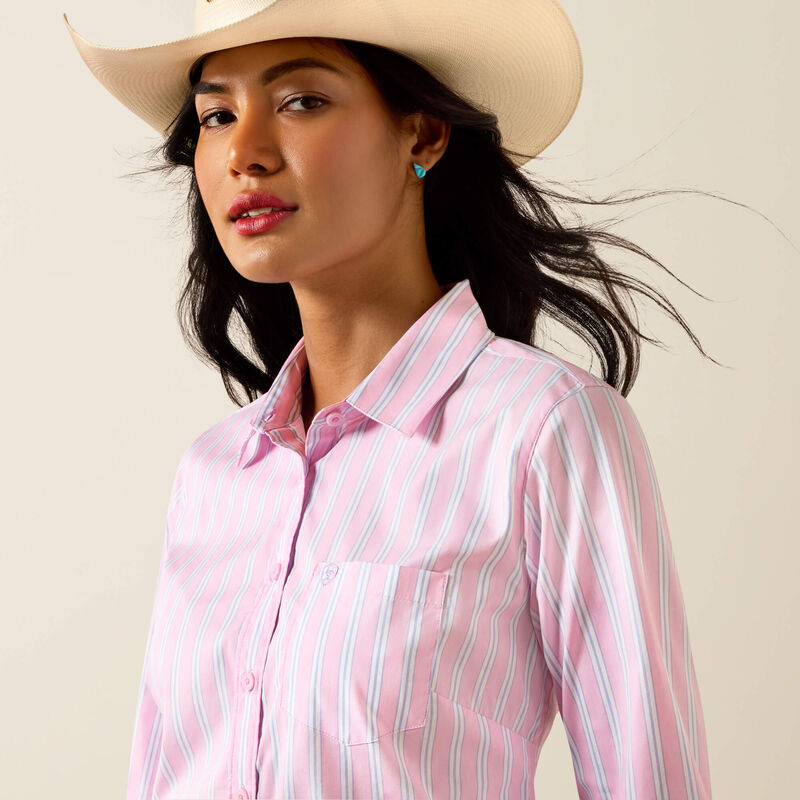 Ariat Women's Kirby Long Sleeve Stretch Shirt - Pink Lavender Stripe