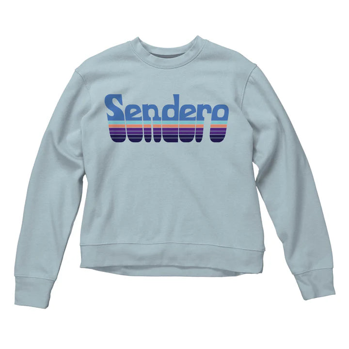 Sendero Women's Retro Logo Drop Shoulder Sweatshirt - Steerling Blue - Irvine Tack & Western Wear