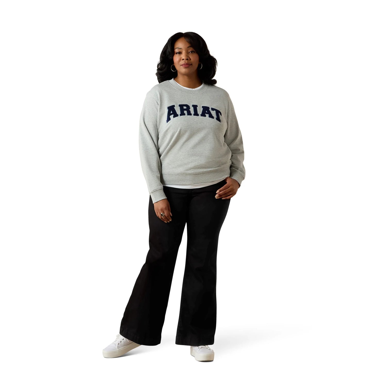 Ariat Women's Essential Crew Sweatshirt - Light Heather Grey - Irvine Tack & Western Wear