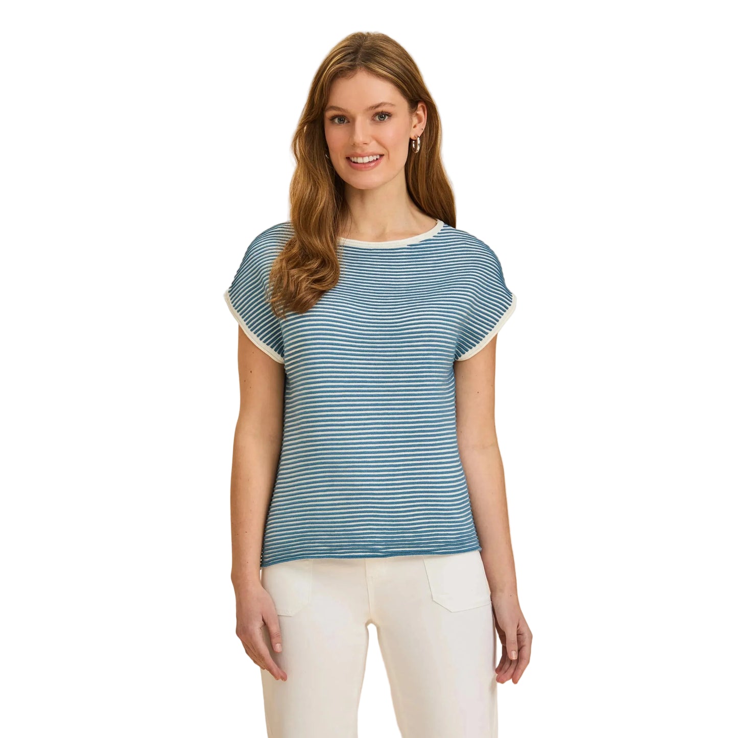 FDJ Women's Boatneck Cap Sleeve Sweater - Indigo - Irvine Tack & Western Wear