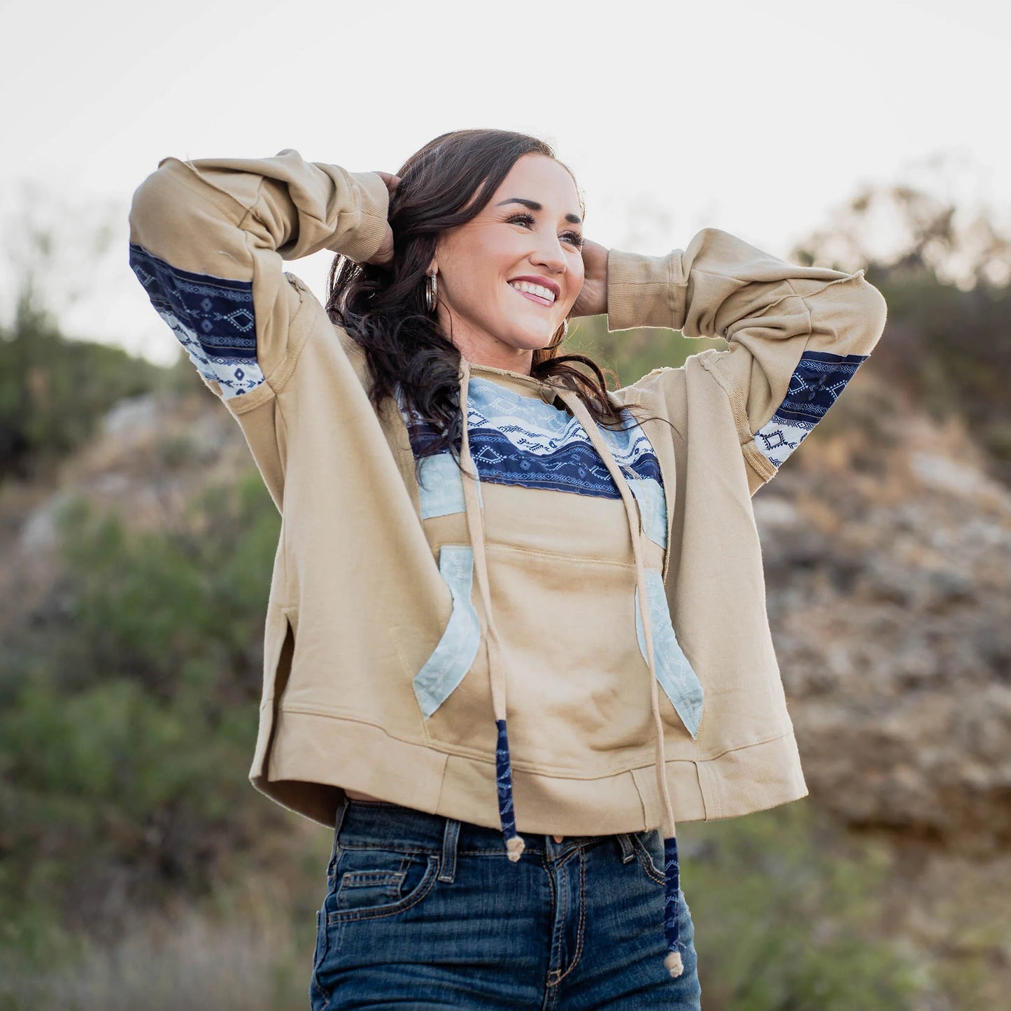 STS Ladies Poppy Pullover Long Sleeve Hoodie - Bone