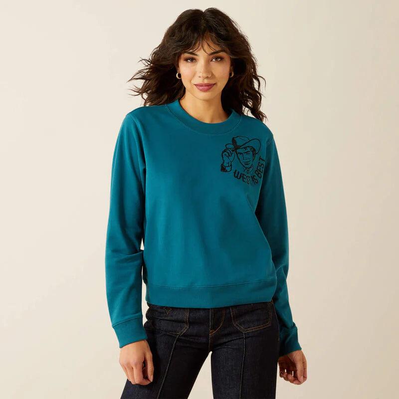 Ariat Women's Long Sleeve Sendero West is Best Sweatshirt - Dragonfly