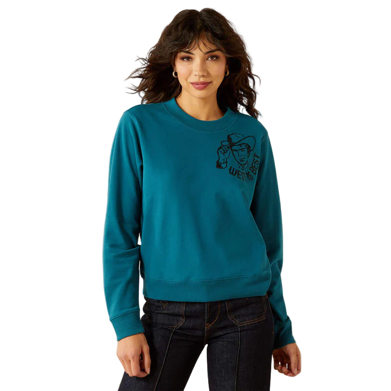 Ariat Women's Long Sleeve Sendero West is Best Sweatshirt - Dragonfly