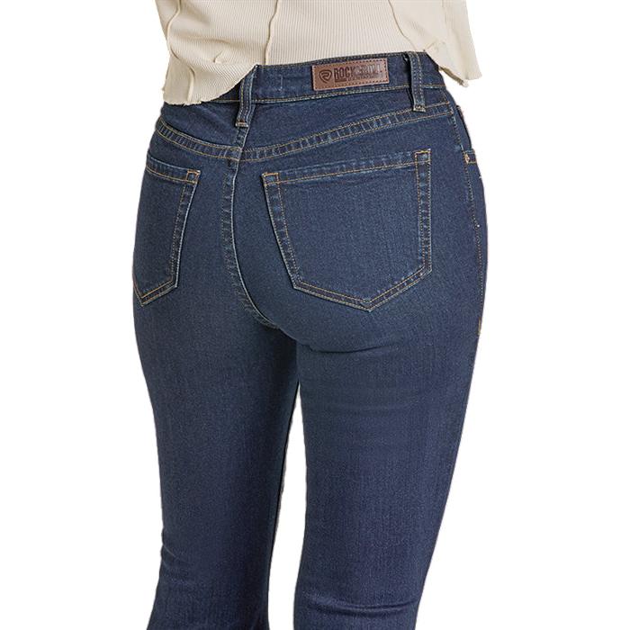 Rock & Roll Women's Pin Tuck Flare High Rise Jeans - Dark Vintage - Irvine Tack & Western Wear