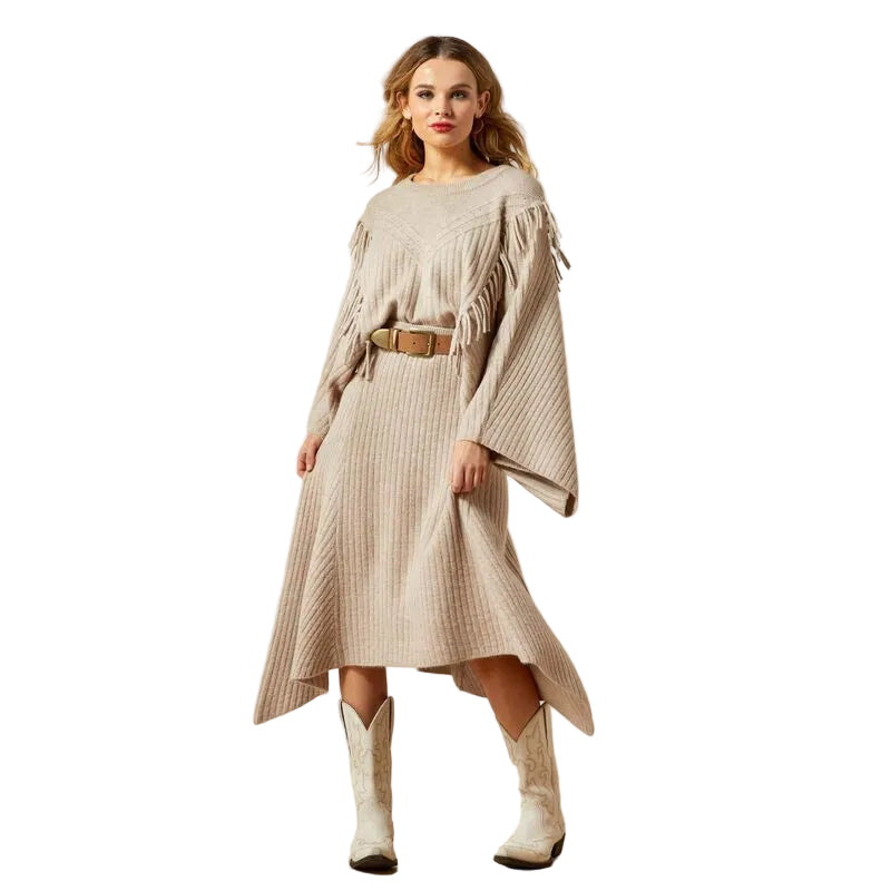 Ariat Women's Lia Poncho Sweater - Oatmeal Heather