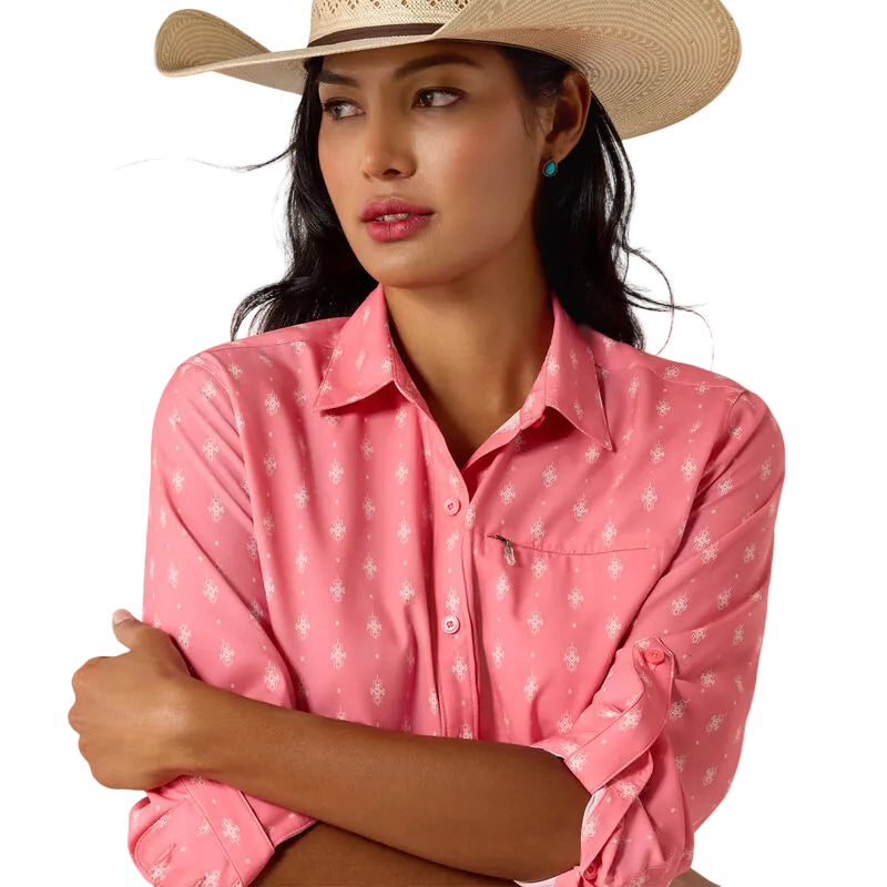 Ariat Women's VentTek Long Sleeve Shirt - Sun Kissed Coral Print