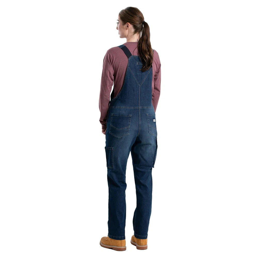 Berne Women's Vintage Washed Flex Denim Bib Overalls