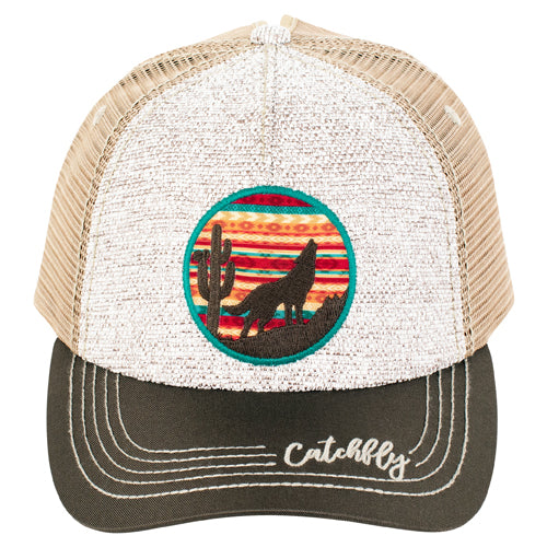Catchfly Women's Baseball Cap - Tan w/Desert Wolf Embroidery