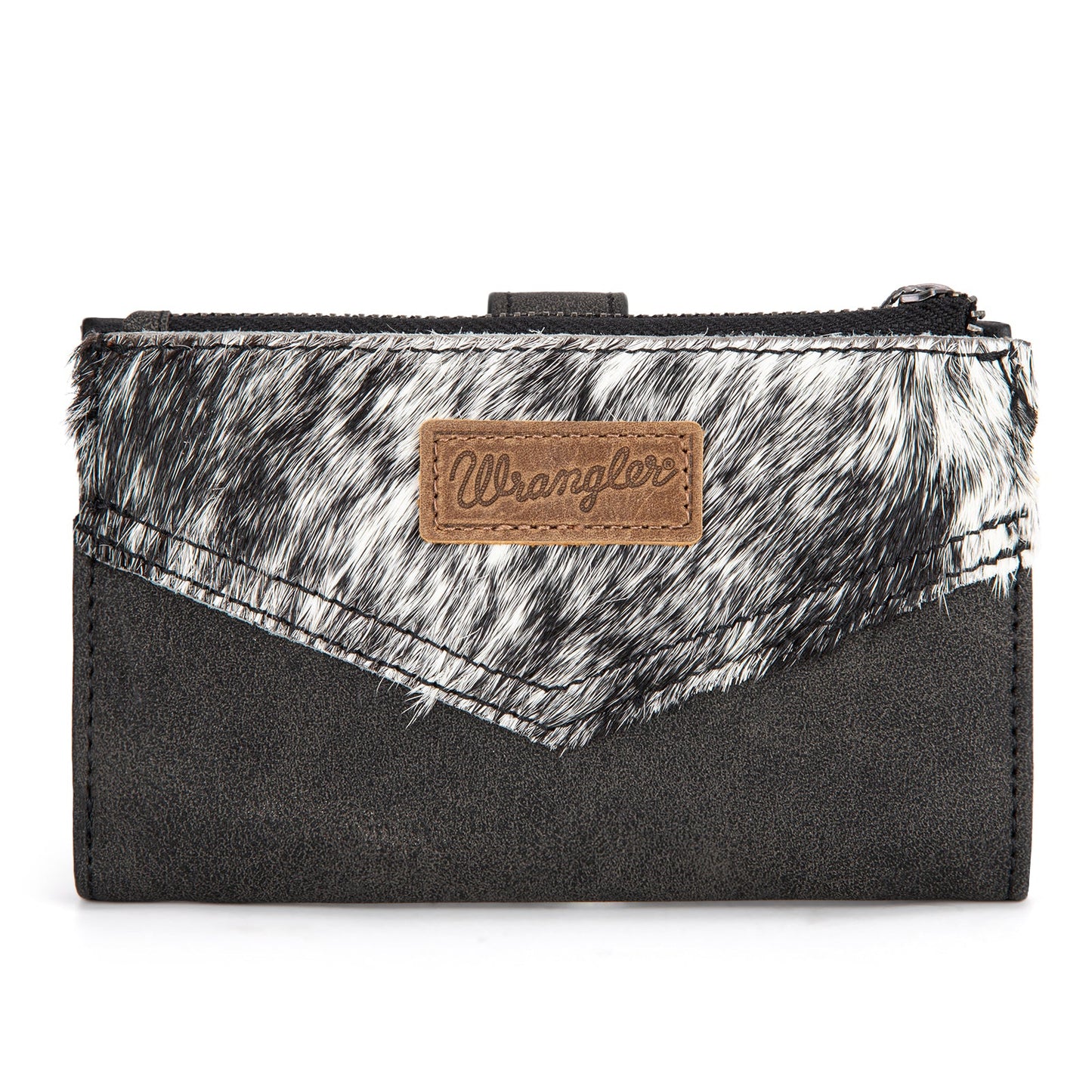Wrangler Hair On Cowhide Card Holder Bi-Fold Wallet-Multiple Colors