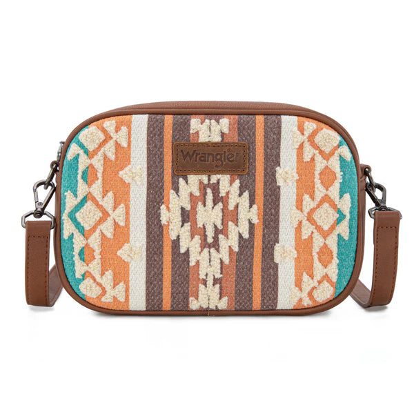 Wrangler Sherpa Aztec Canvas Crossbody- Multiple Colours