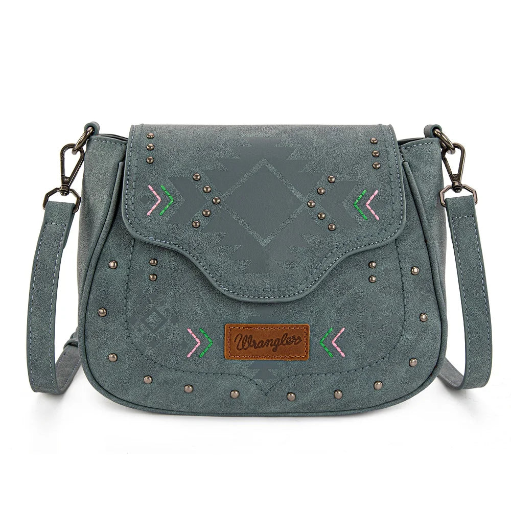 Wrangler Aztec Saddle Crossbody Bag- Multiple Colours