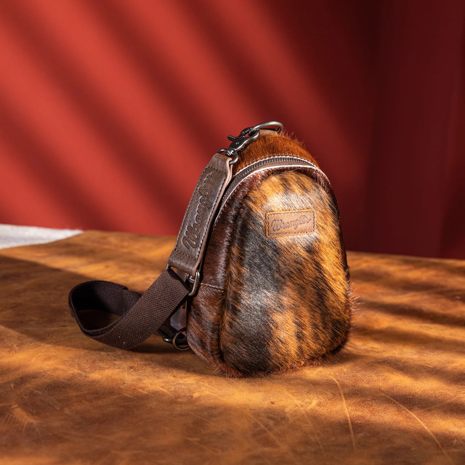 Brown leather sling on sale bag