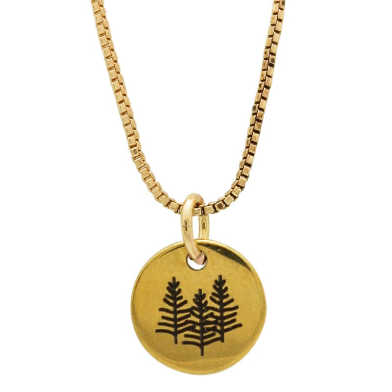 KC Necklace - Stamped Trees