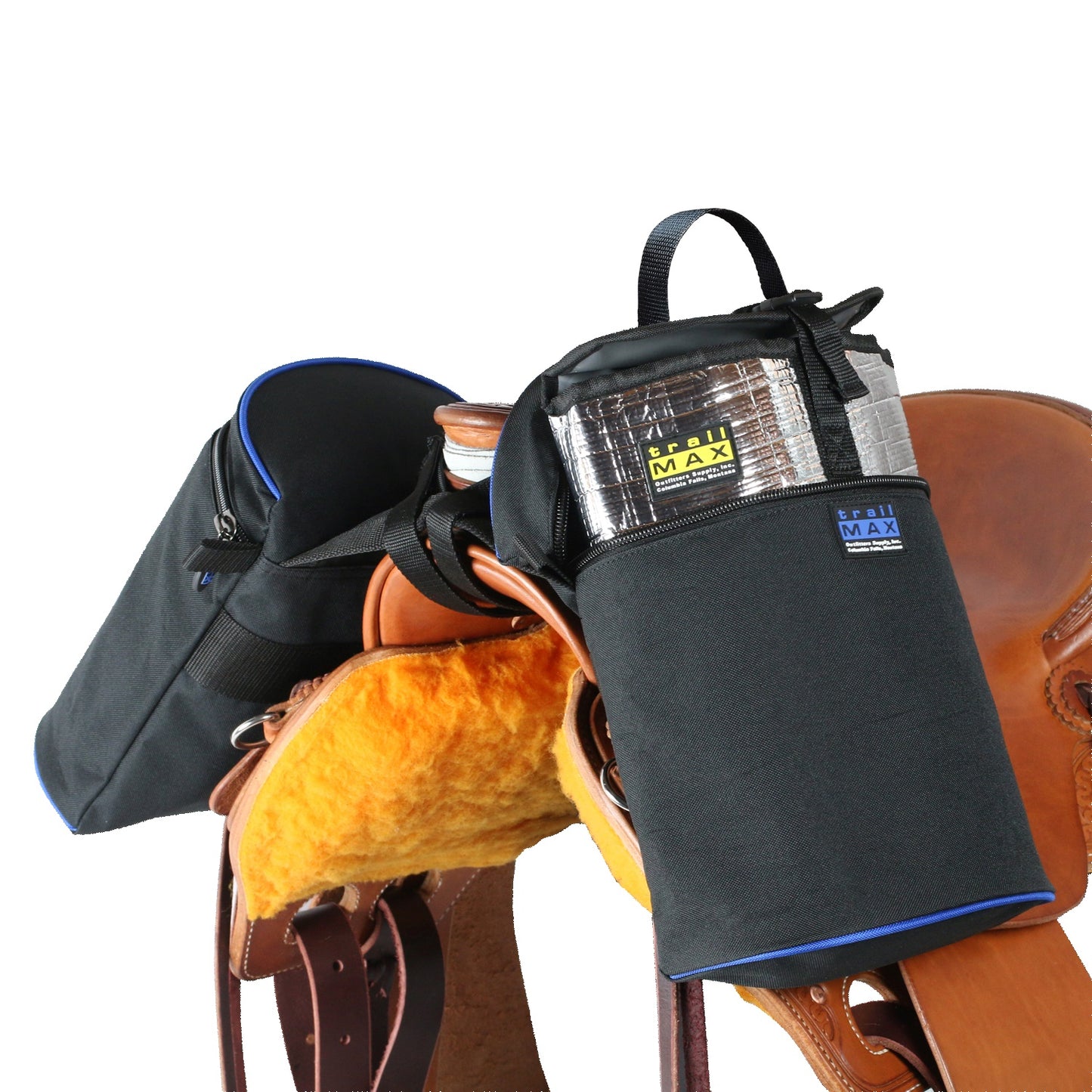 Trail Max Large horn/Pommel Bags With Colored Piping
