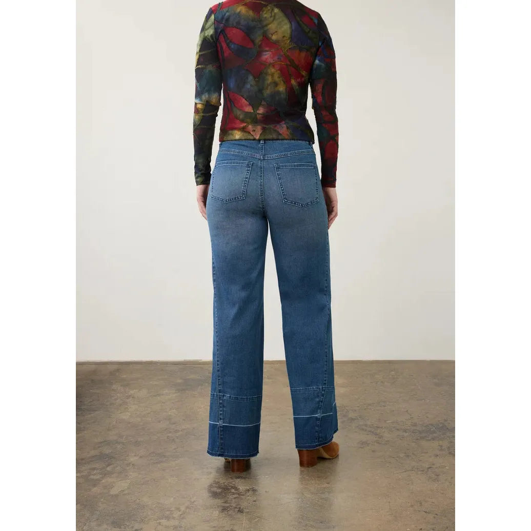 FDJ Suzanne Wide Leg Denim Jeans - Medium Blue
