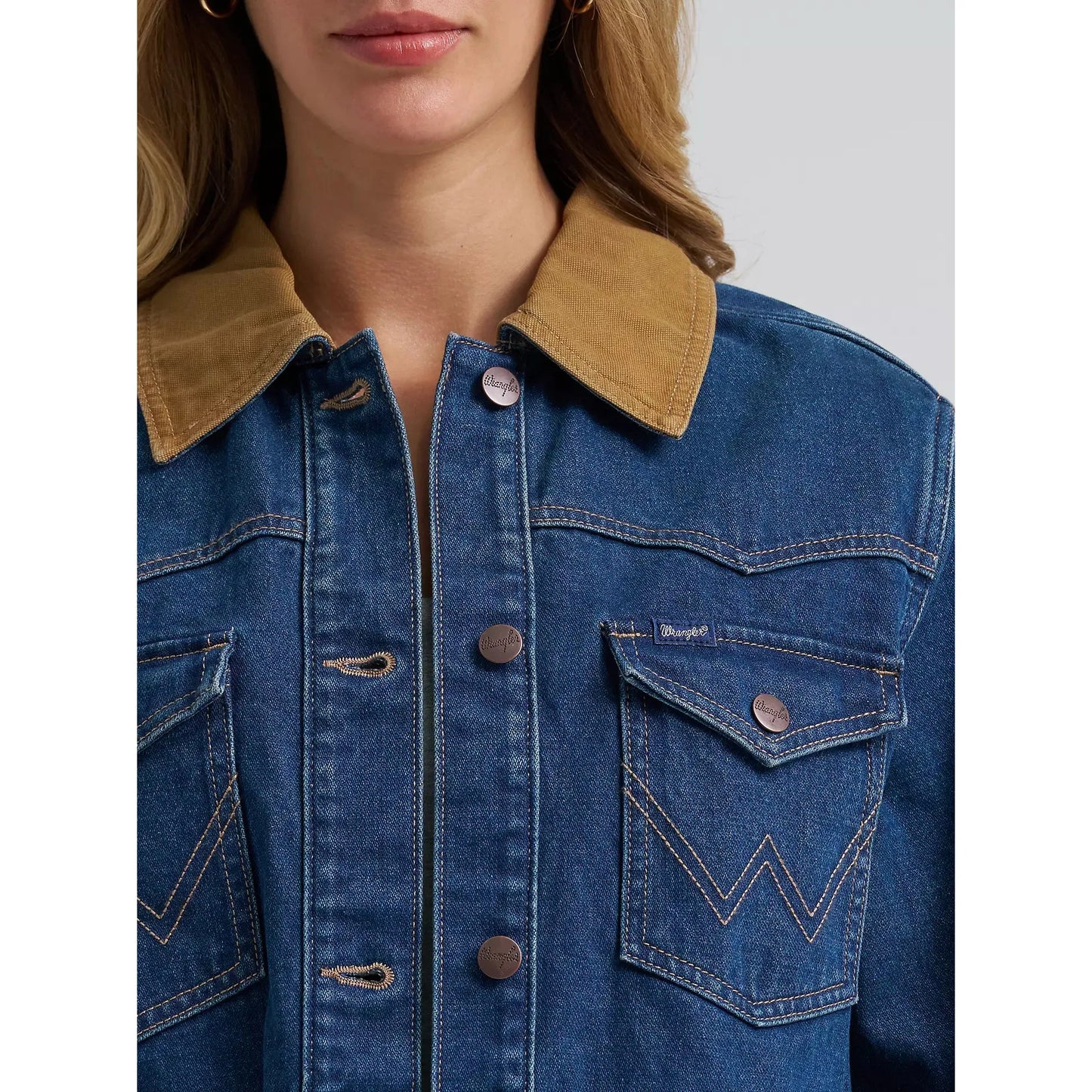 Wranger Women's Cinched Waist Barn Jacket - Denim