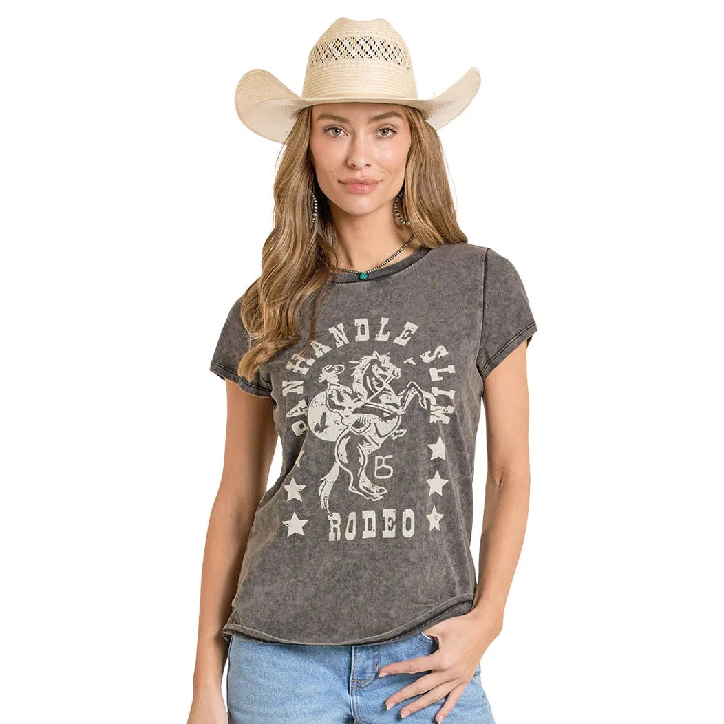 Panhandle Women's Rodeo Graphic Tee Shirt - Black