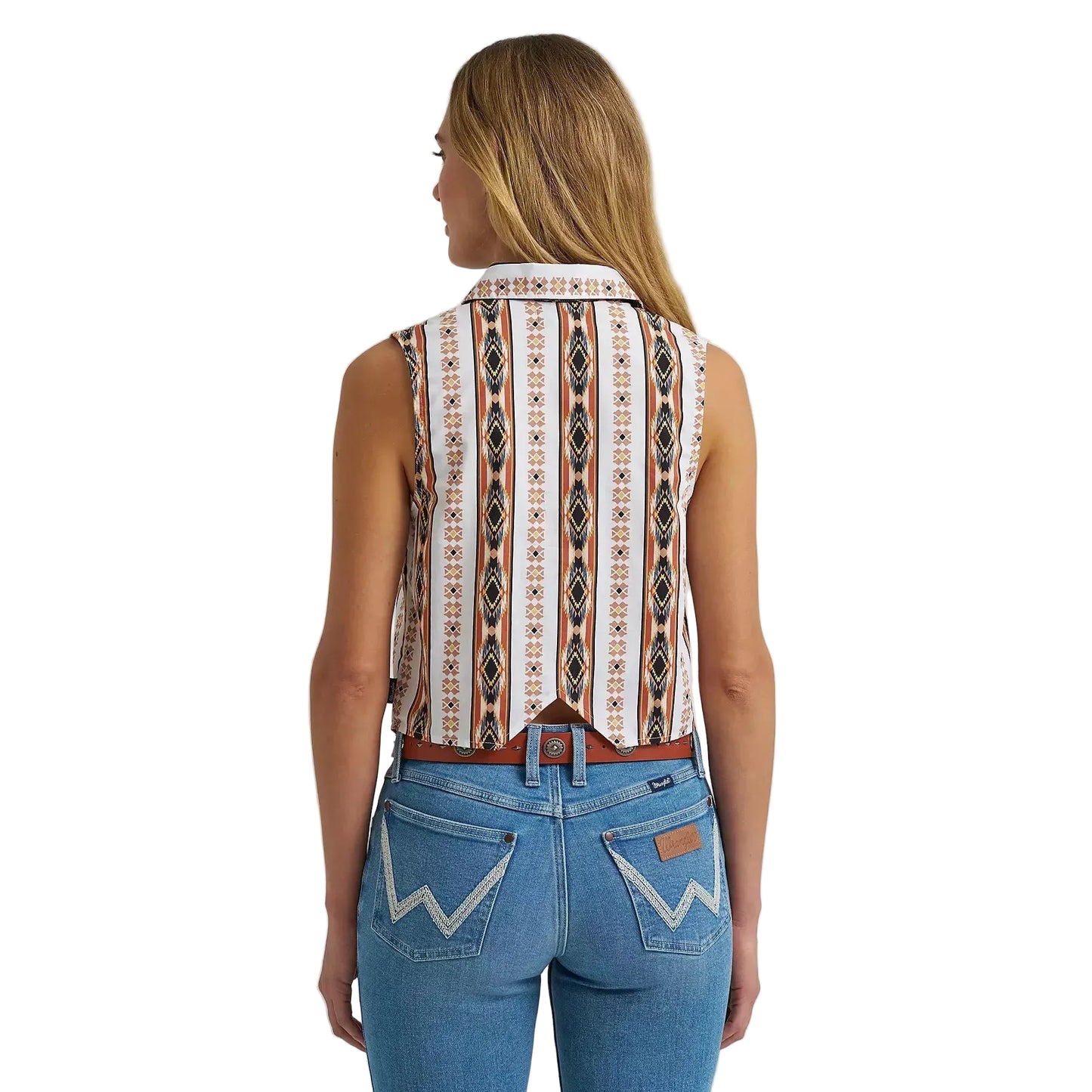 Wrangler® Women's Checotah® Print Snap Shirt Vest - Cream