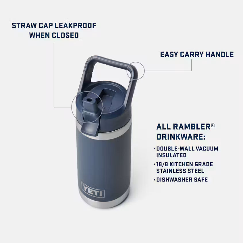 Yeti Rambler® Jr. 355mL Kids Water Bottle w/Colour-Matched Straw Cap - Grasshopper