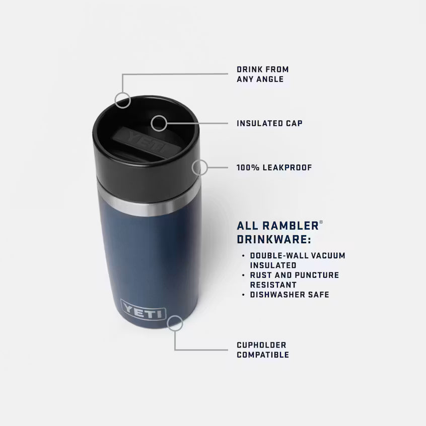Yeti Rambler® 355mL Travel Bottle w Commuter Cap - Olive/King Crab Orange