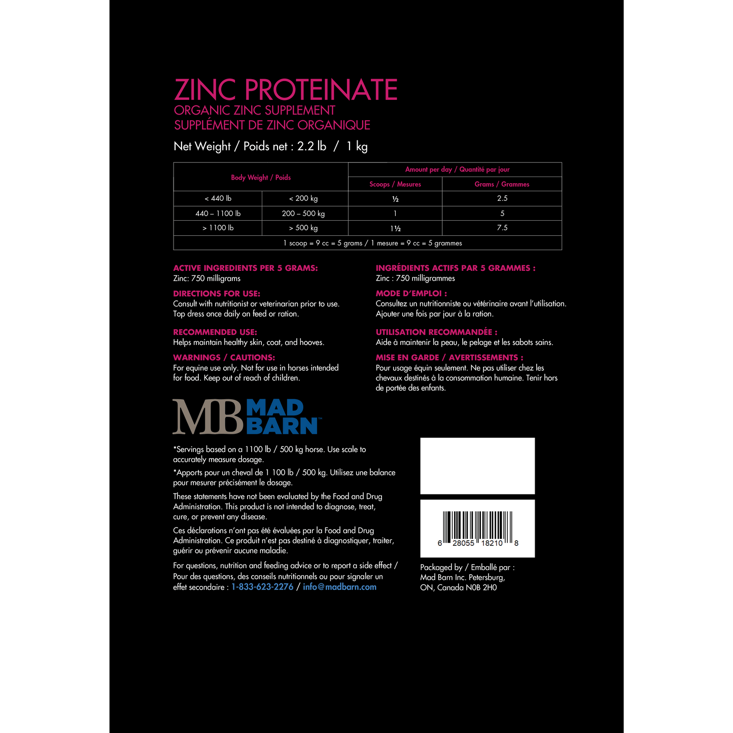 Mad Barn Bioplex Zinc (Proteinate)