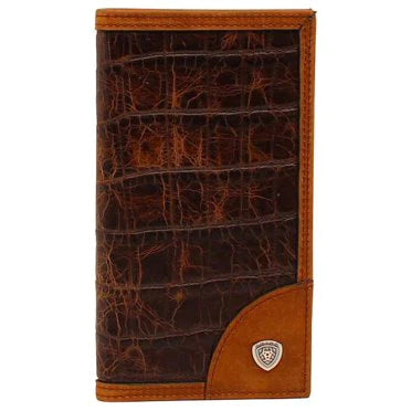 Ariat Premium Brand Faux Crocodile Rodeo Wallet - Brown