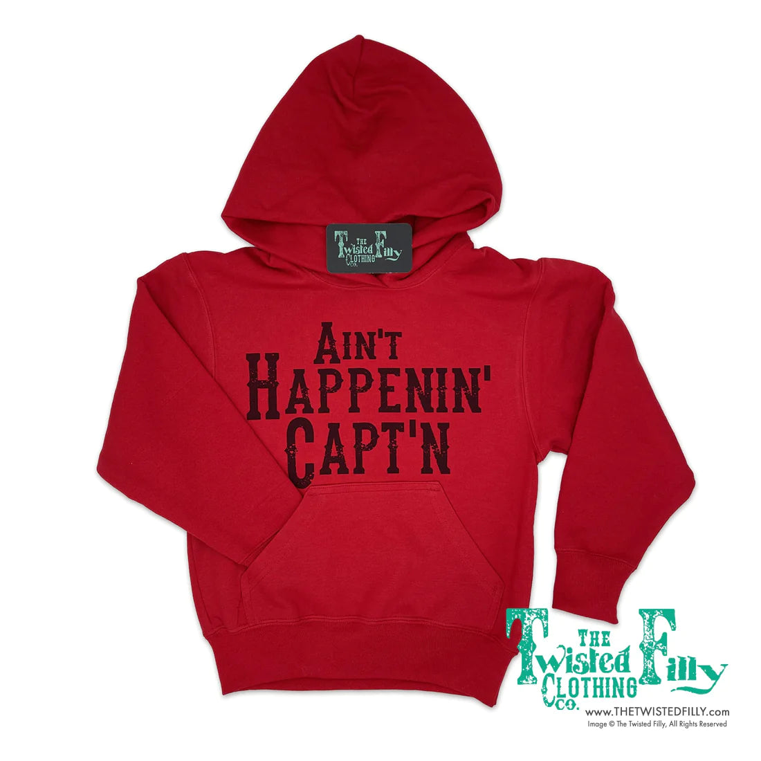 Twisted Filly Toddler Ain't Happenin' Capt'n Hoodie - Red