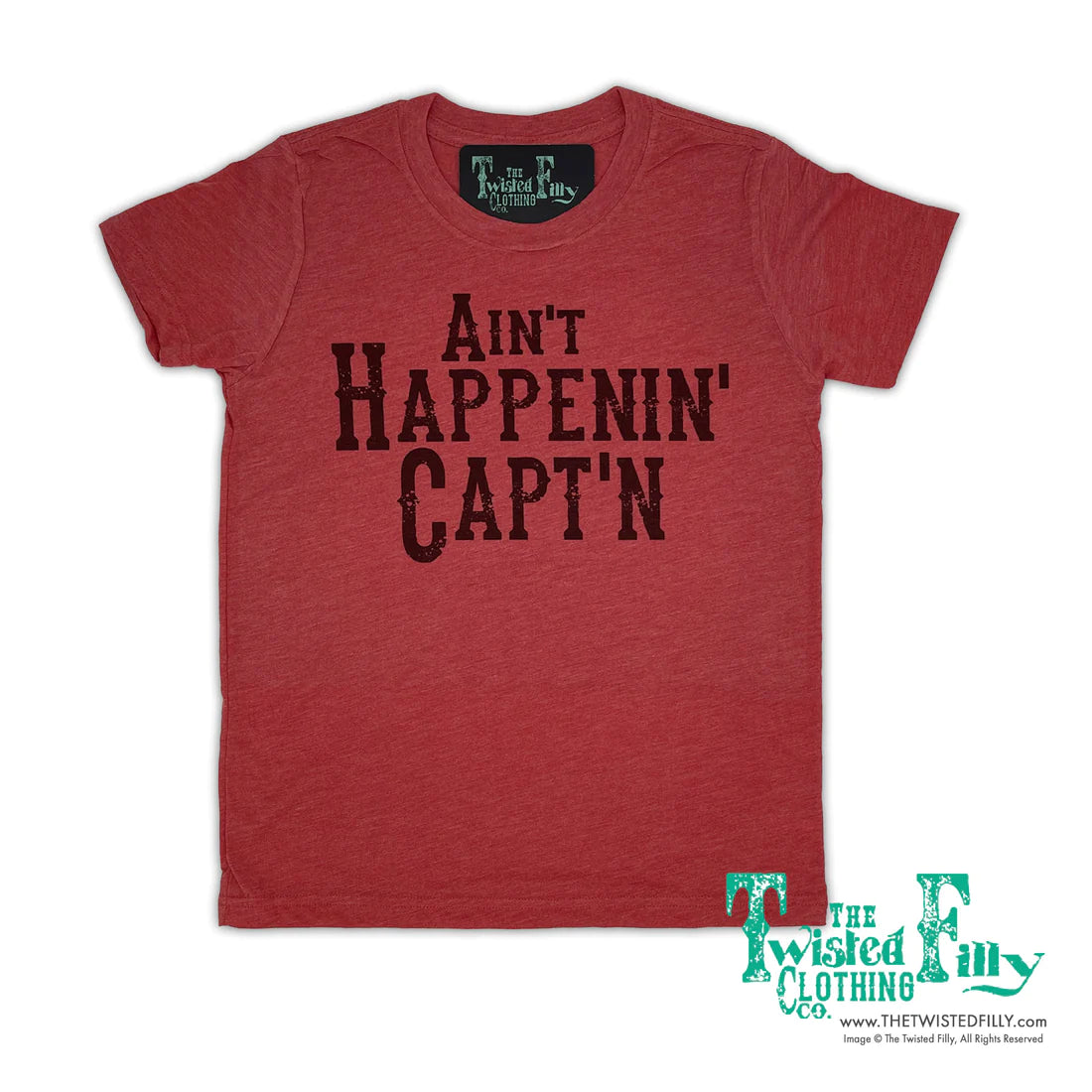 Twisted Filly Youth Aint Happenin' Capt'n Short Sleeve Tee - Red