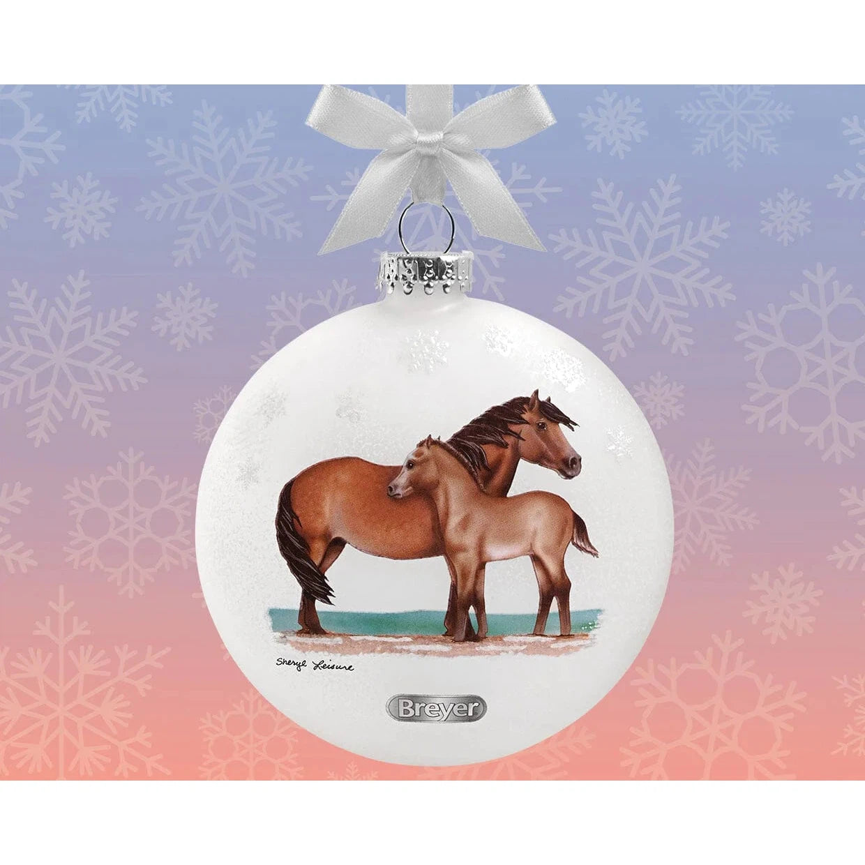 Breyers 15th Artist Signature Glass Ornament - Ponies