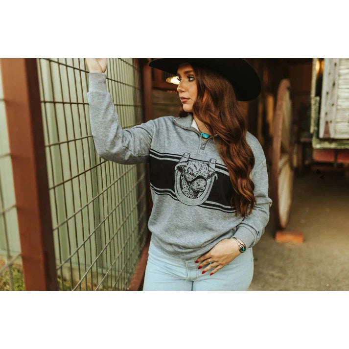 2 Fly Women's Herfy Heirloom 1/3 Zip Sweatshirt - Grey