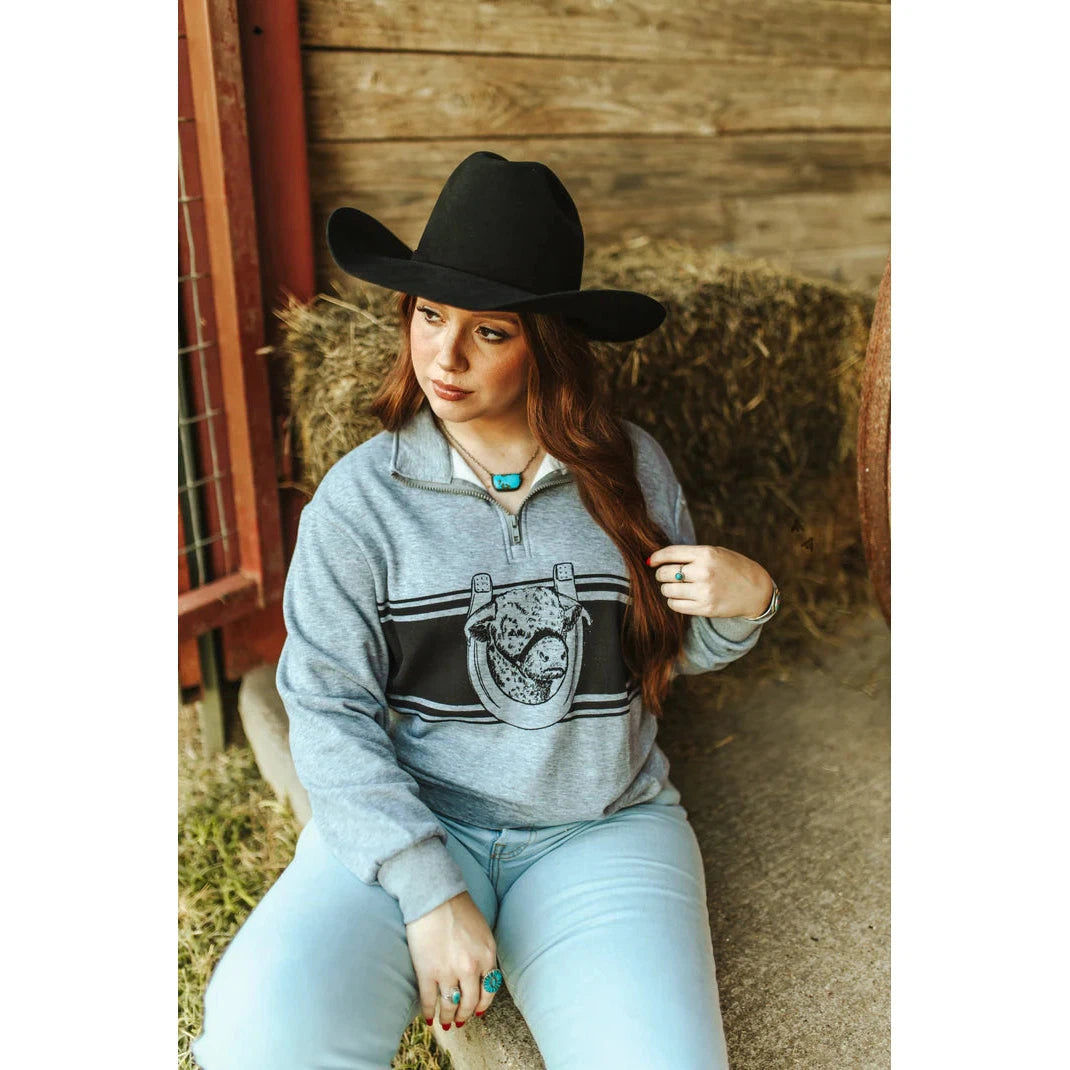 2 Fly Women's Herfy Heirloom 1/3 Zip Sweatshirt - Grey