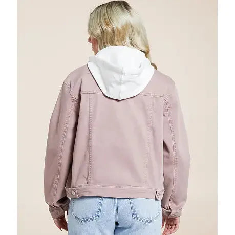 Risen Women's Oversized Long Sleeve Hoodie Jacket- Mauve