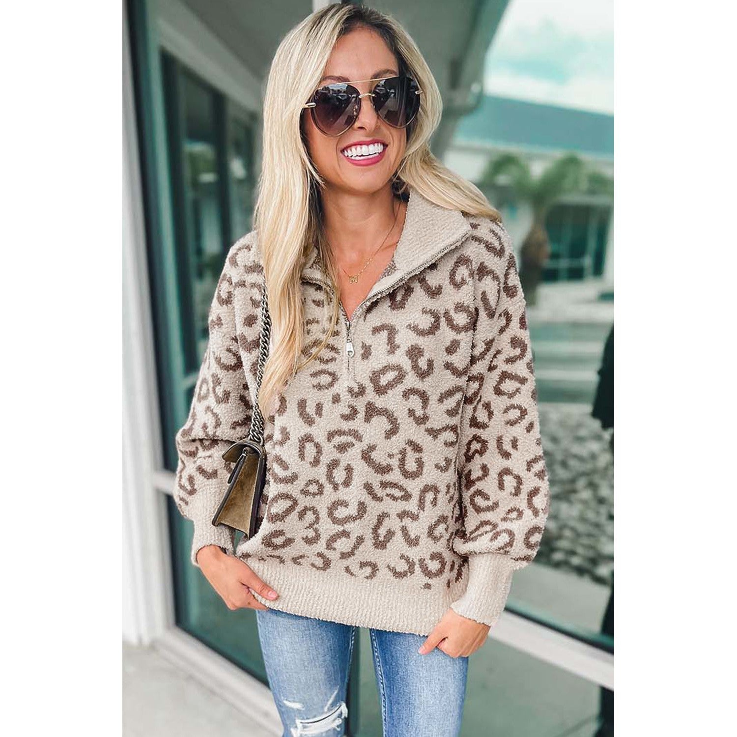 Animal print sweater womens best sale