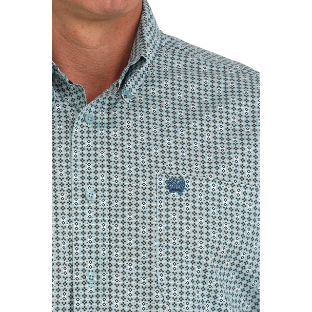 Cinch Men's Short Sleeve Print Shirt- Green