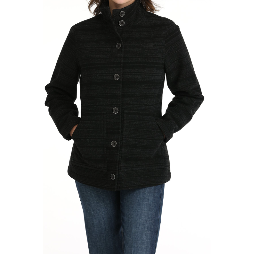 Cruel Women's Serape Stripe Twill Jacket- Black