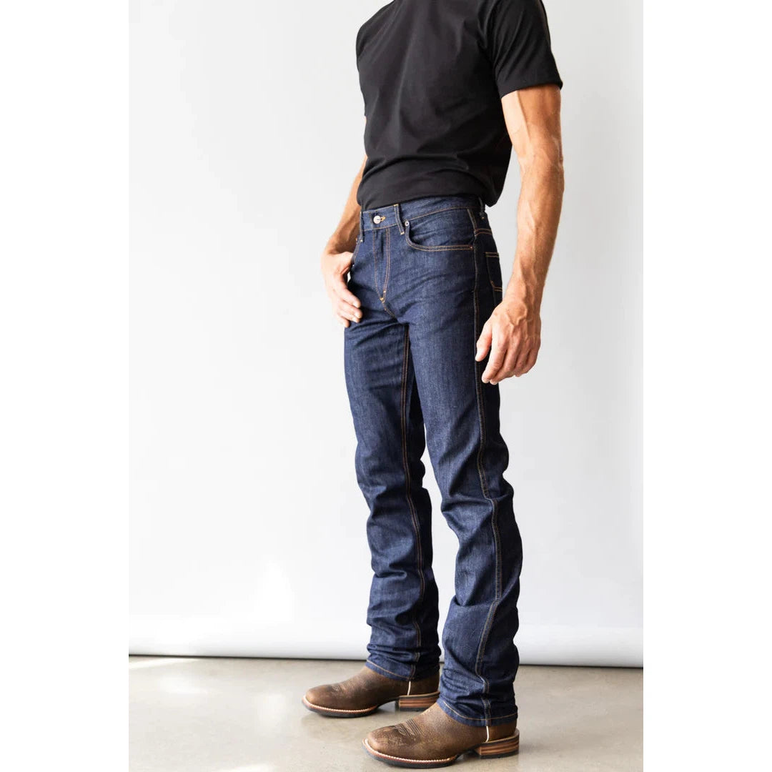 Kimes Men's Cal Higher Rise Straight Bootcut Jeans - Blue