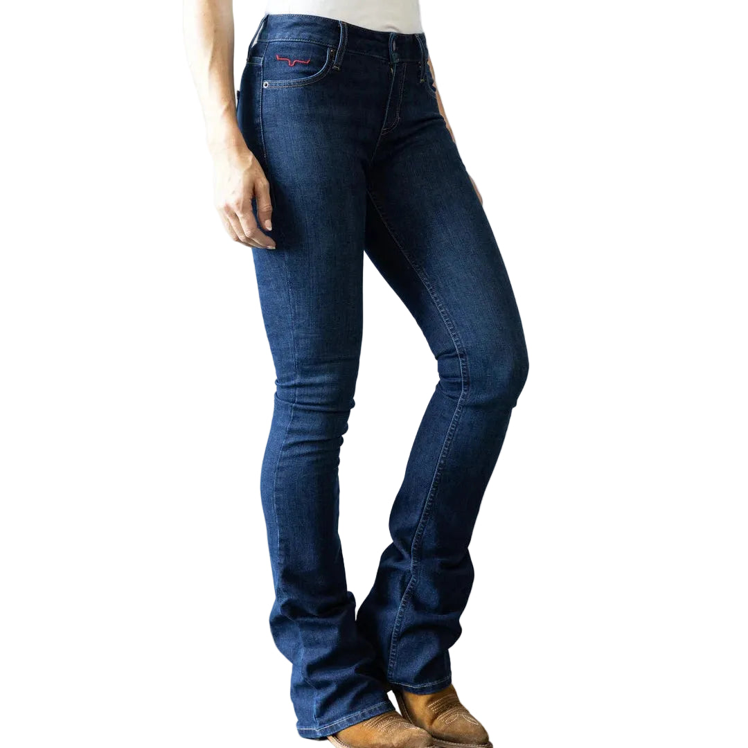 Kimes Women's Chloe Mid Rise Flare Bootcut Jeans - Blue - Irvine Tack & Western Wear