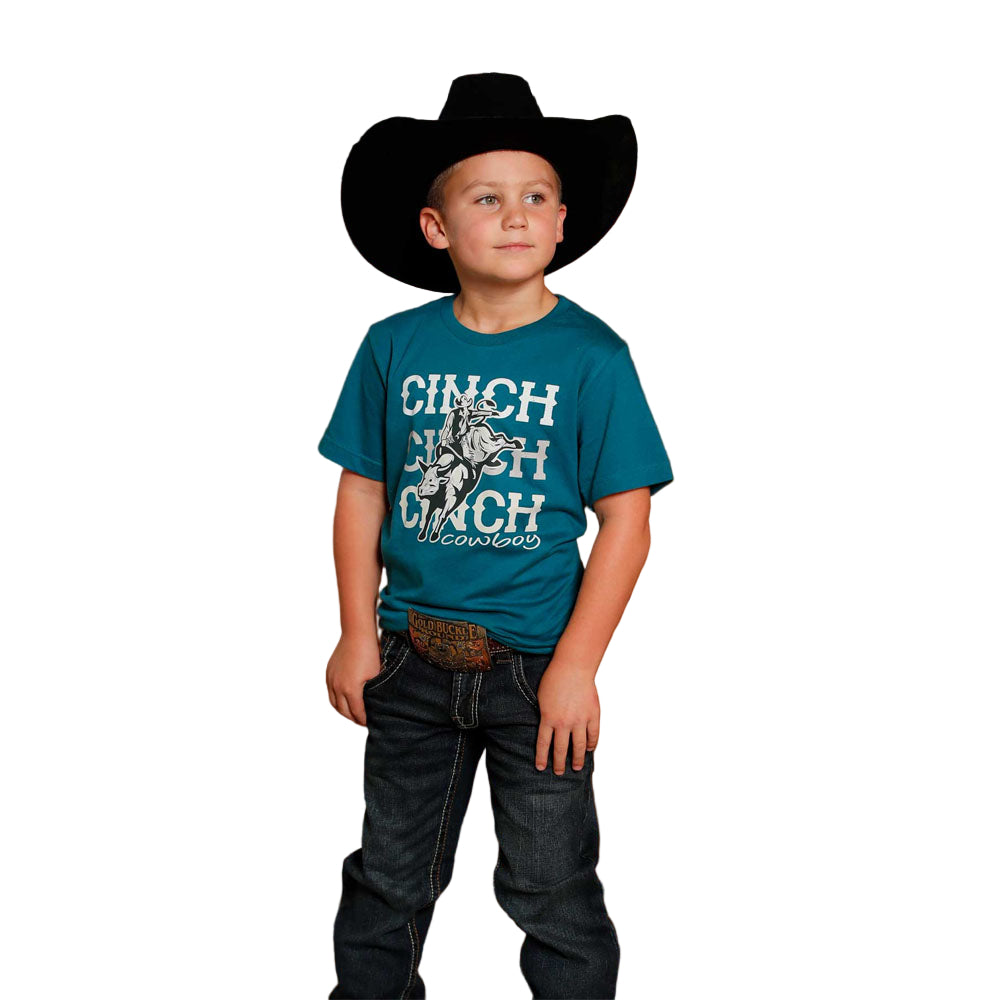 Cinch Boy's Cinch Brand Tee Shirt - Teal