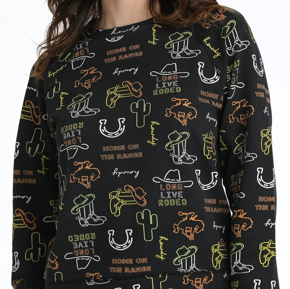 Cruel Women's Long Sleeve Live Rodeo Sweatshirt- Black