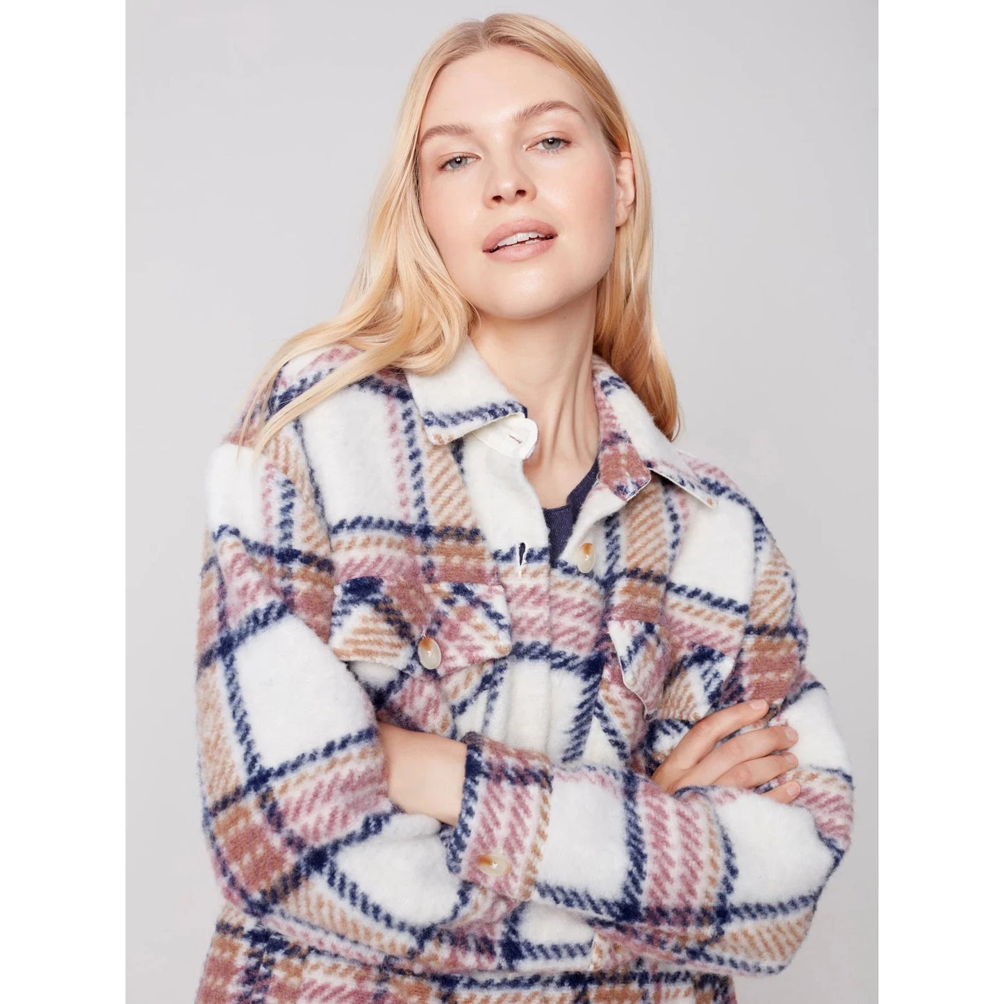 Charlie B Women's Longer Length Shirt Jacket w/Pockets