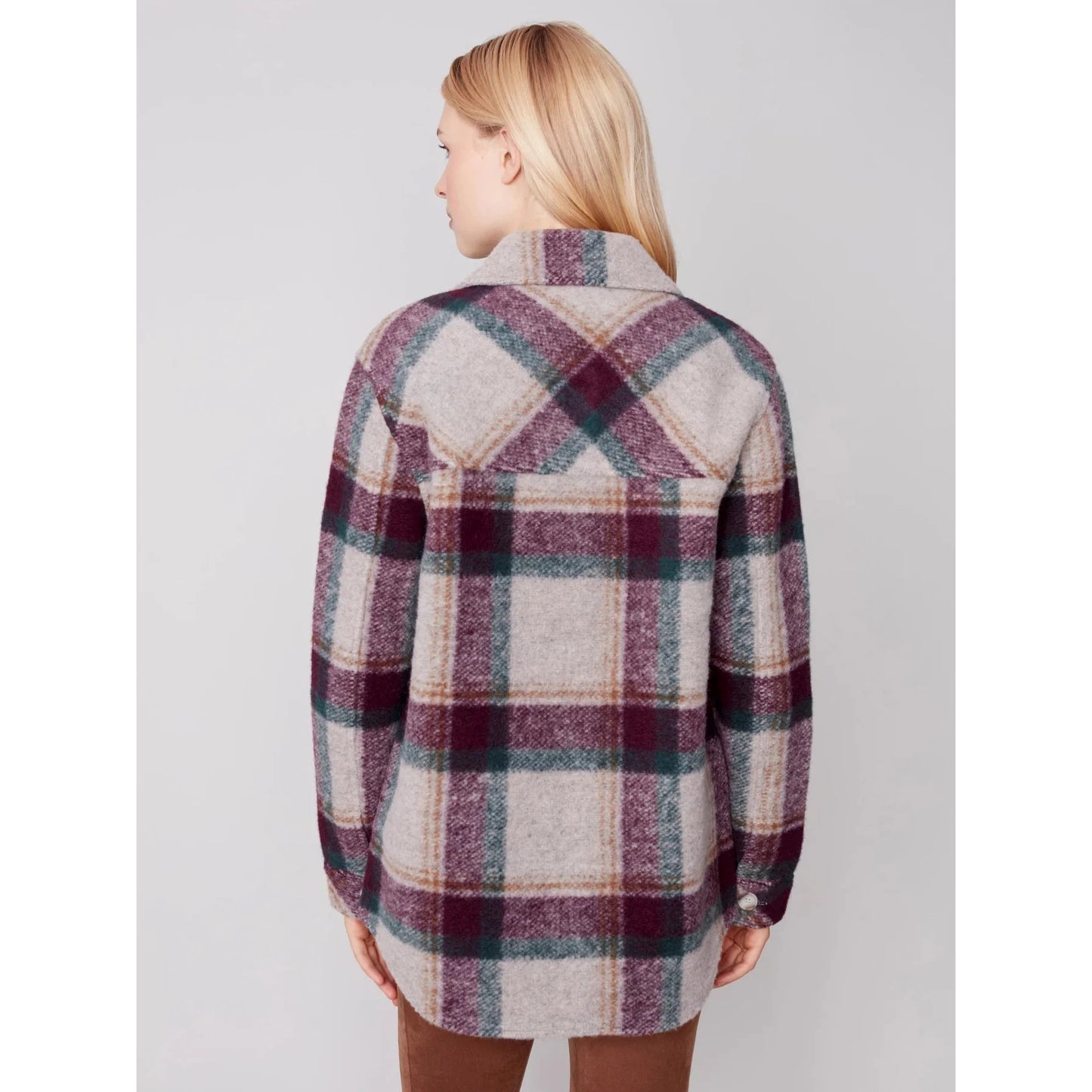 Charlie B Long Sleeve Shirt Jacket w/Pockets