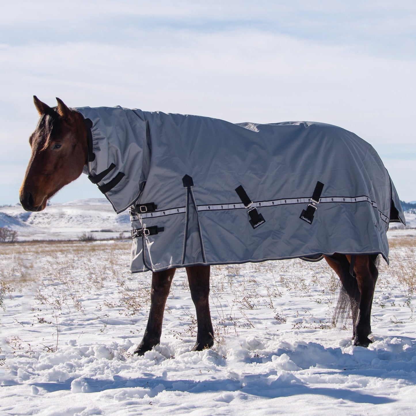 Classic Equine 10K Cross Trainer Hooded Winter Blanket - Storm Grey
