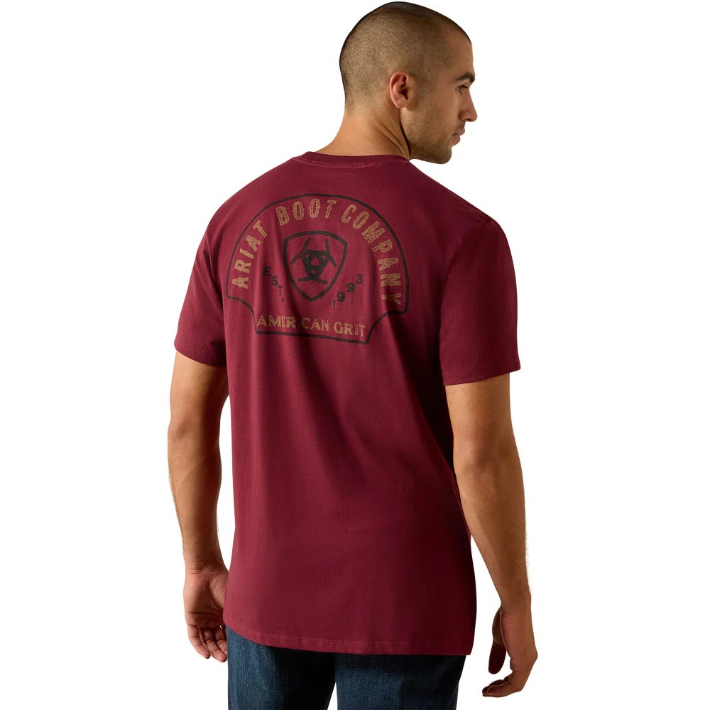 Ariat Men's Shell Game Short Sleeve Tee Shirt - Maroon Brown