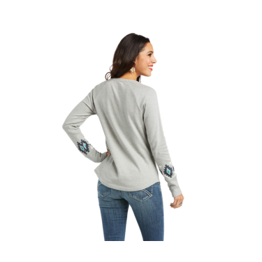 Ariat Women's Real Basic Henley Heather Grey