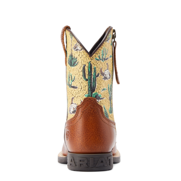 **Ariat Youth Round Up Wide Square Toe Easy Fit Western Boots - Spiced Cider