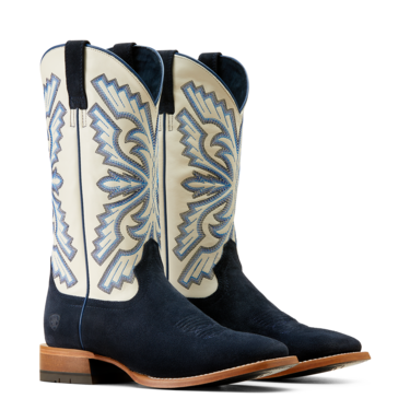 Ariat Men's Sting Western Boots - Indigo Roughout/Blanc