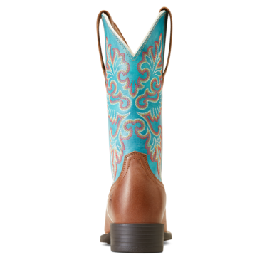 Ariat Women's Round Up Wide Square Toe Stretchfit Western Boots - Buff Blonde