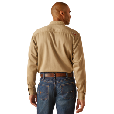 Ariat Men's FR Solid Classic Fit Snap Shirt - Khaki
