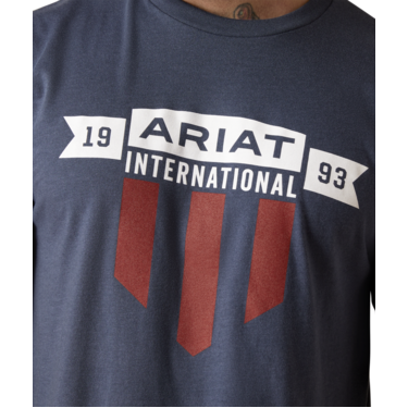 Ariat Men's USA Banner Shield T-Shirt - Navy Heather